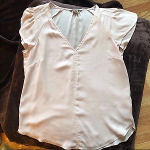 H&M ballet pink flutter sleeve blouse size 6 small